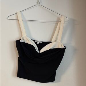 Reformation Black and Cream Crop Top